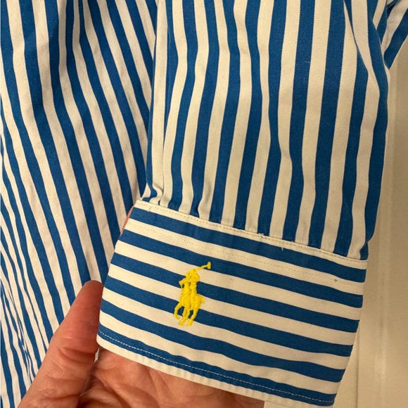 Ralph Lauren Blue and White Striped Shirt - Picture 7 of 8